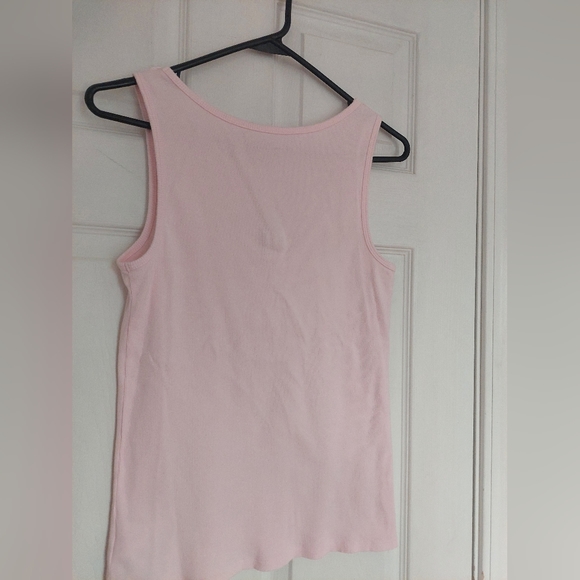 V-Neck Embroidered, Beaded and Sequined Ribbed Sleeveless Tank Top Pink - Picture 7 of 8